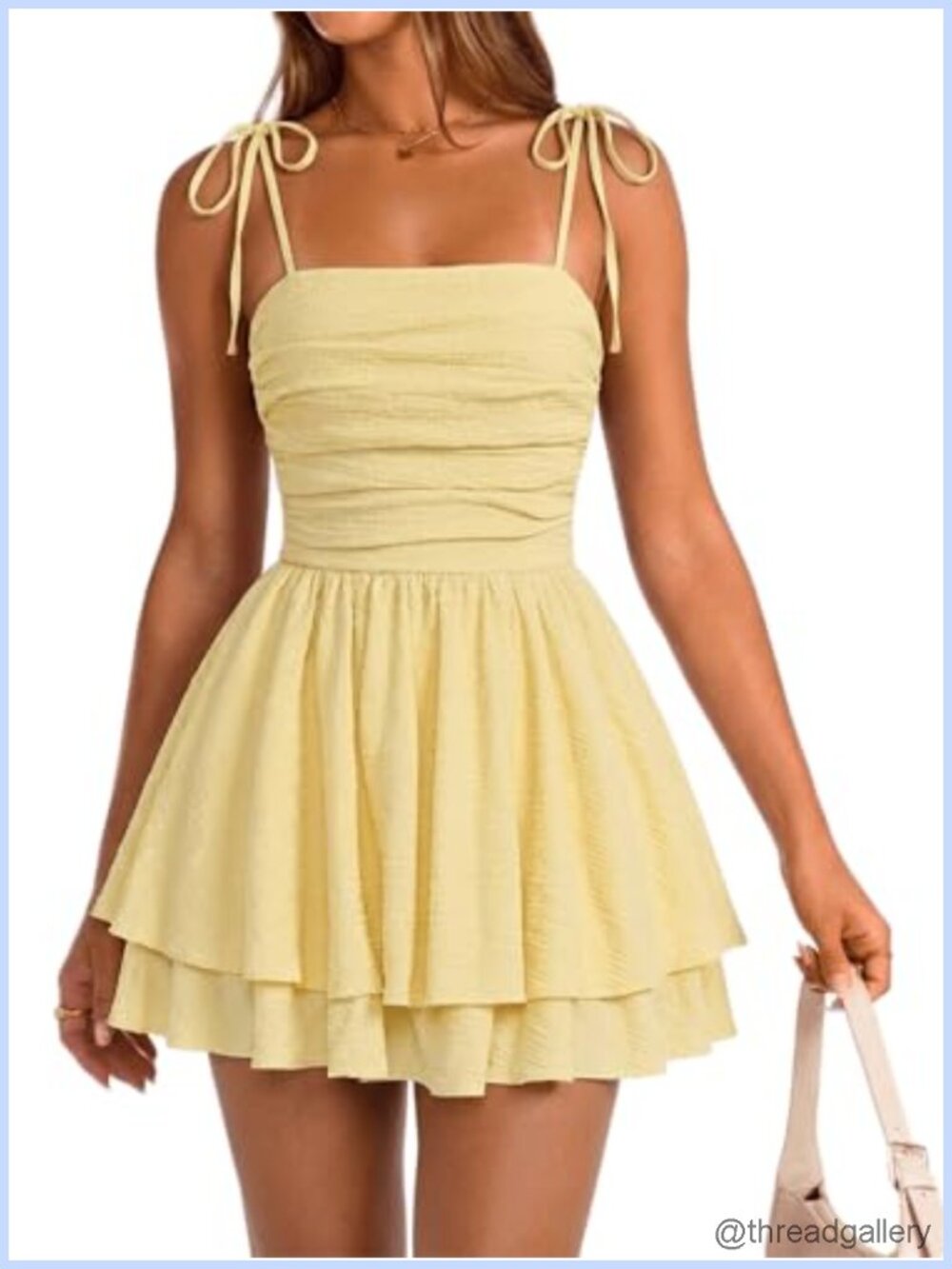 Women's Ruffle Tiered Mini Sundress Sleeveless A Line Casual Summer Dress